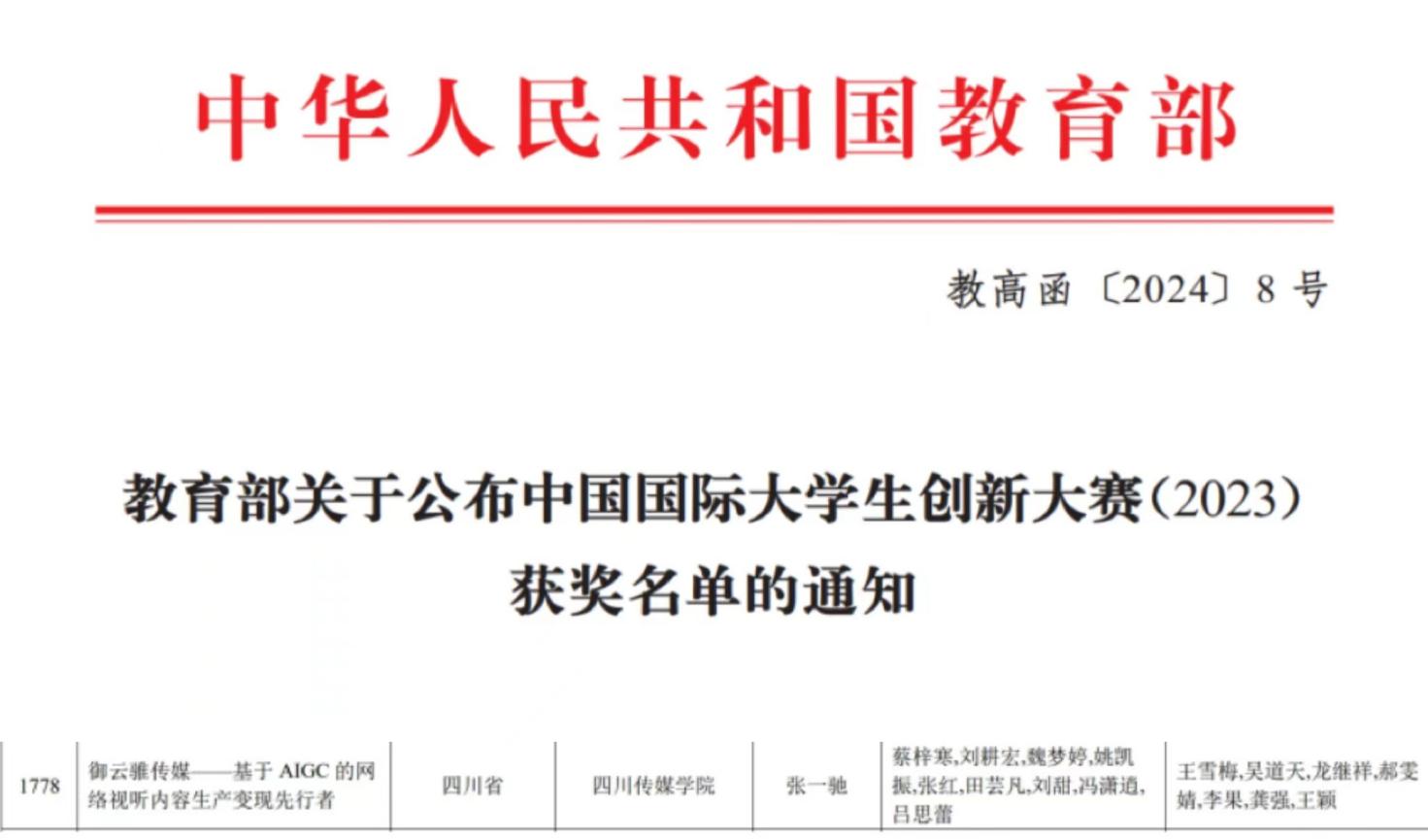 四川传媒学院广播电视编导学生项目荣获中国国际大学生创新大赛铜奖